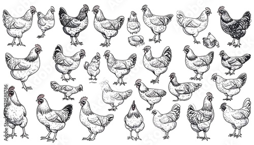 Chicken Sketch Set.