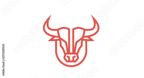 Принти на полотні Minimalist red bull logo illustration against white background