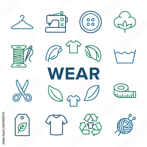 Sustainable Fashion Clothing Icons Design.