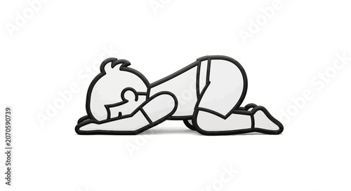 Baby Sleeping on Stomach Sideways.