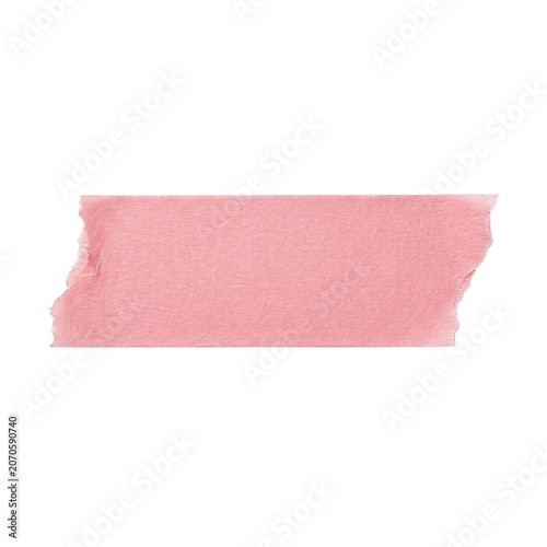 Blank pink adhesive tape strip with torn edges