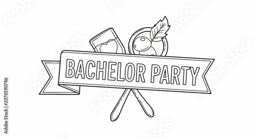 Bachelor Party Celebration Sign Icon.