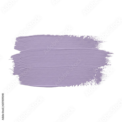 Fotografie Light purple acrylic paint brush stroke with bristle texture