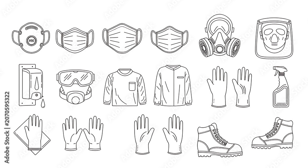 Fototapeta premium Colorful set of diverse food icons