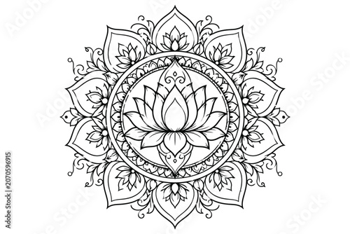 Elegant mandala lotus flower intricate design