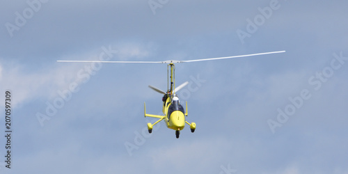 Autogyro  -  Gyocopter  approaching  airfield to  land