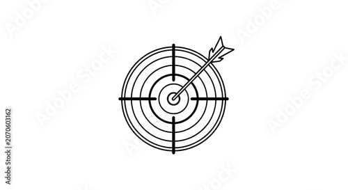 Bild auf Leinwand Bullseye Target with Arrow Hit.