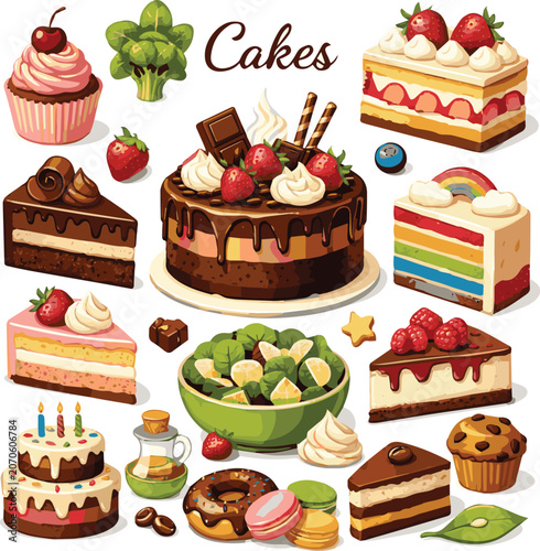 set of cakes