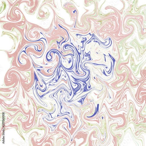 Abstract liquid marble background with blue and beige swirl patterns