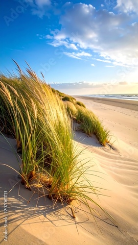 Beach Dune Grass Sunset.