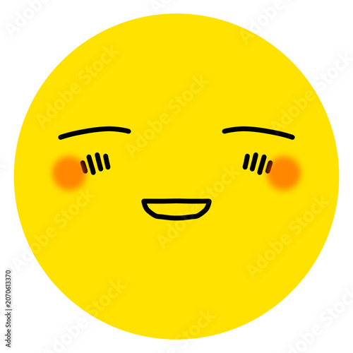 Simple yellow circle emoji icon, cute cartoon avatar with expressive face emotion for social media vector style, Vol. 4