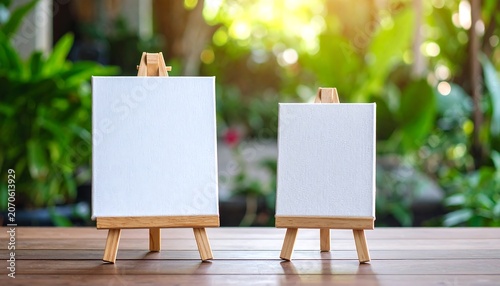 Blank Canvases on Easels.