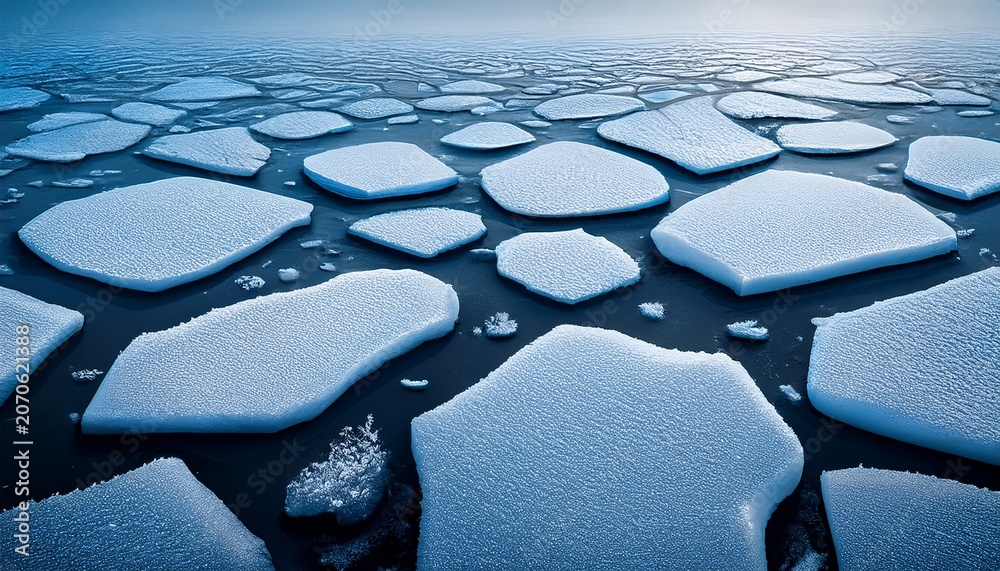 Fototapeta premium Winter Frozen Ground Textures Icy Patches Snow Footprints Game Asset