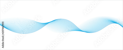 Foto Abstract light blue flowing wave lines pattern on white background
