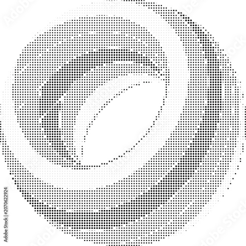 Abstract halftone pattern with flowing circles and lines, creating a sense of movement and dynamic visual.