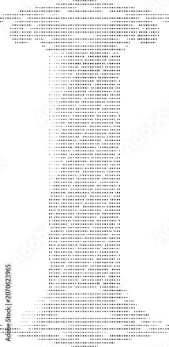 Abstract letter 'i' or column-like halftone pattern, suggesting stability, structure, and vertical growth.