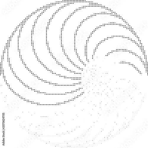 Abstract optical art background with dotted lines creating concentric spiral wave patterns against a checkered backdrop.