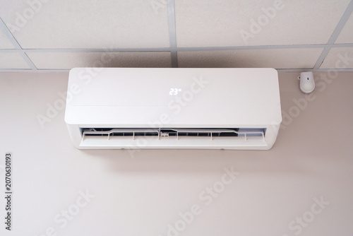 Front view of indoor split system air conditioner unit