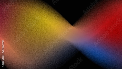 Multicolor abstract holographic surreal grainy noise dust wave on dark background