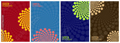 Retro abstract circular pattern spiral background