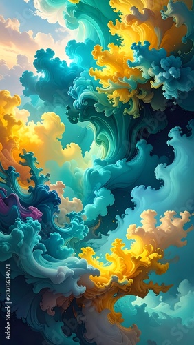 Colorful Clouds Abstract.