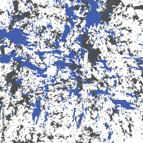 Abstract art piece with blue and black splatters