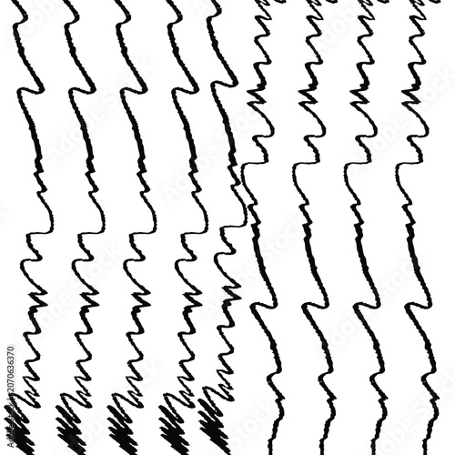 A black and white illustration of wavy lines