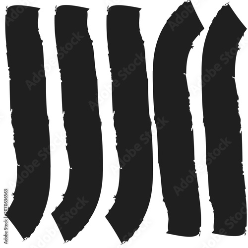 Black curved lines on isolated for design elements