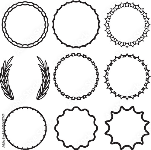 Frame round set decoration template