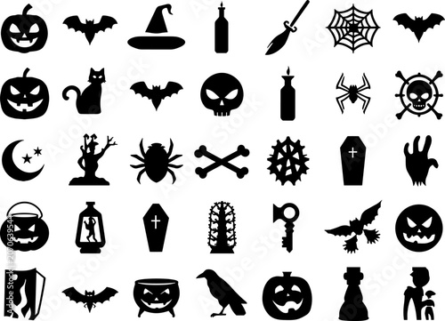 Set of halloween icons