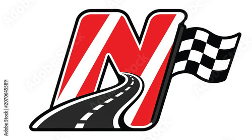 Racing Checkered Flag Logo Design.