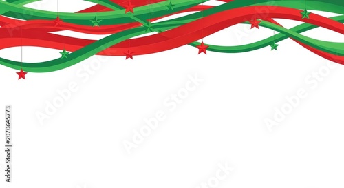 Vibrant holiday background featuring vintage style wavy lines in red and green colors paired with small decorative stars for a festive look, red, print, backdrop