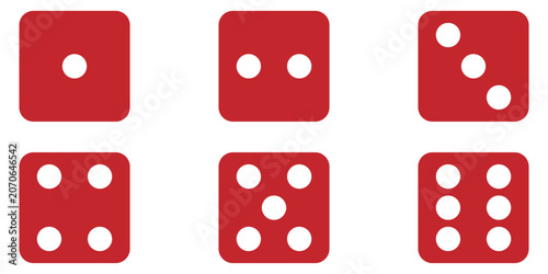Foto Dice icon set with all six faces in black color in outline style
