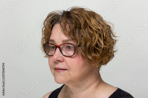 eft three quarter view portrait of mature woman for reference dataset.