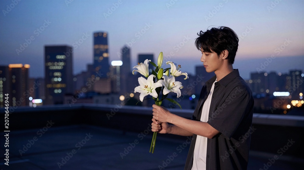 Fototapeta premium City Rooftop Lily Surprise