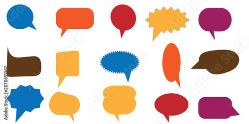 Colorful speech bubbles in various shapes and sizesWeb