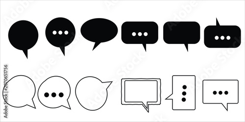 Chat bubble icons set for conversation and dialogue design