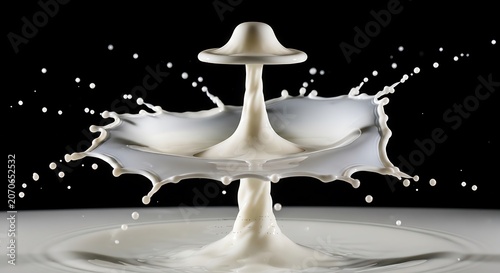 Milk Splashing in Slow Motion Closeup.