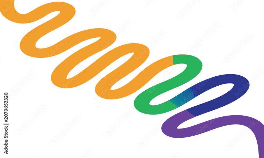 Fototapeta premium Vibrant Wavy Line Art Illustration Featuring Colorful Abstract Shapes Featuring Design, Graphic, Modern with Creative and Dynamic