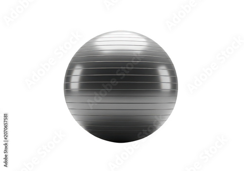 Gray exercise ball isolated on white background