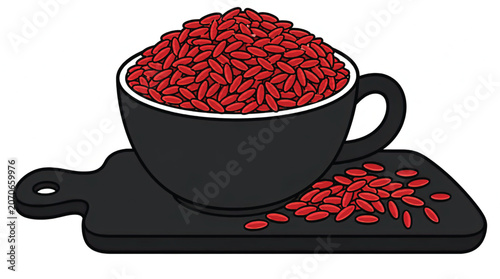 Goji berries in a cup.