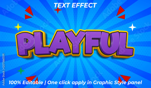 Pop Art Comic Playful Sunburst 3D Text Effect