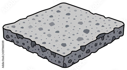 Gray concrete block with holes.