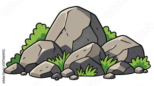 Gray rocks and stones pile.