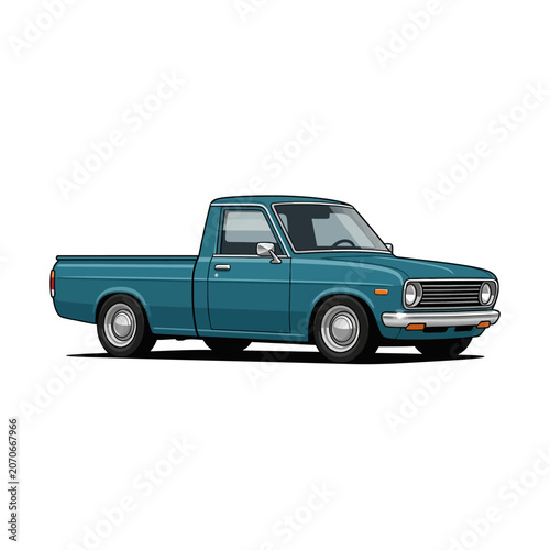 Classic Teal Pickup Truck Vintage Automobile Isolated