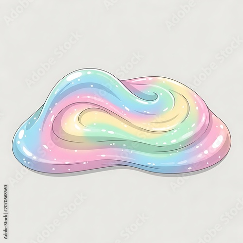 Colorful abstract swirl pattern on white background.