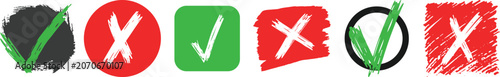 Photos Checkmark and cross icons in bold colors