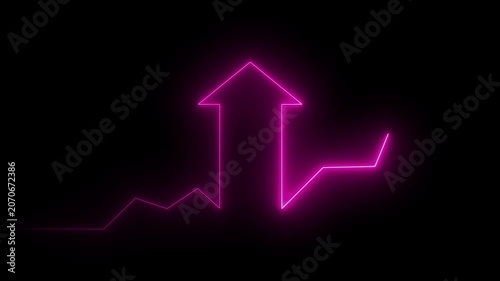 Red, purple, and blue neon light indicators for success concept 