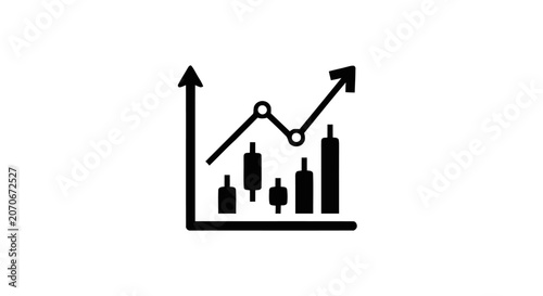 Photos Black and white business growth chart.