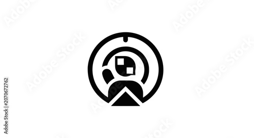 Tableau sur toile Black and white car steering wheel.